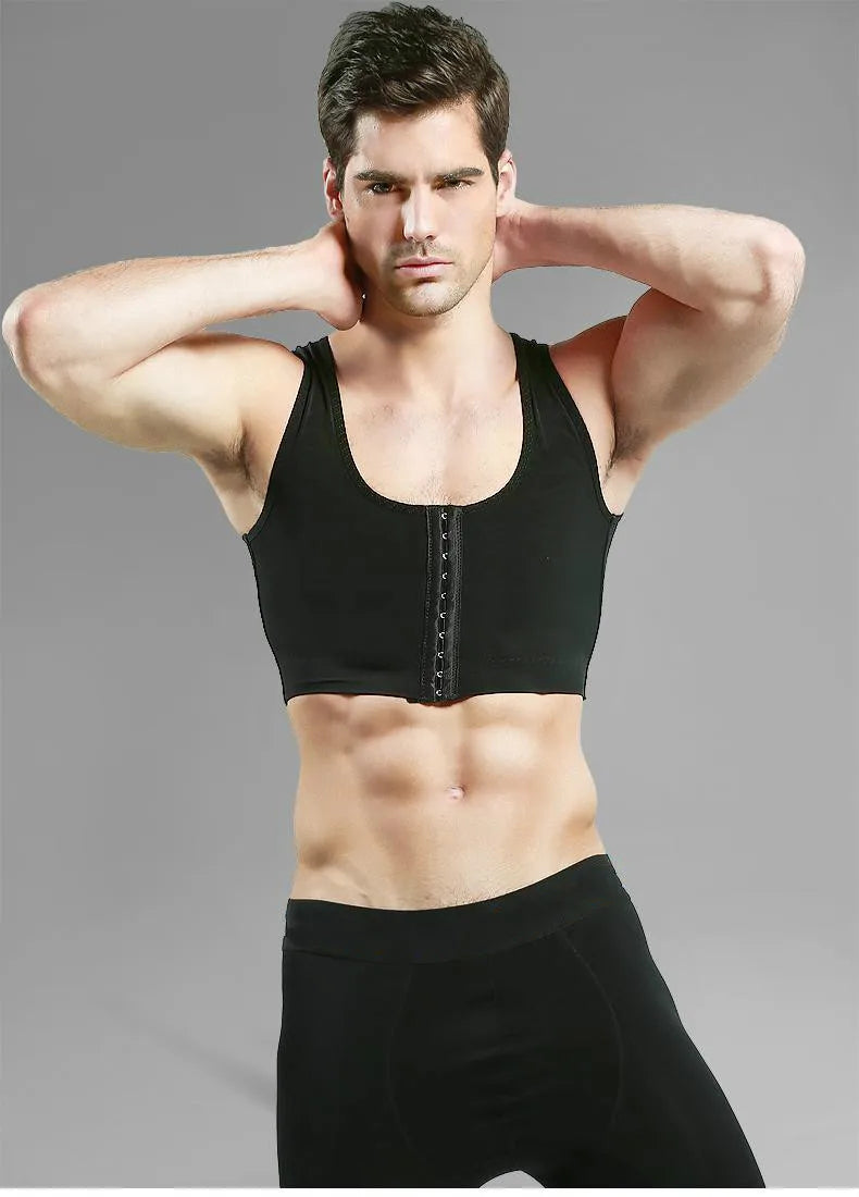 PRAYGER Men's Gynecomastia Compression Shirt – Slimming Chest Binder & Posture Support Shapewear Top