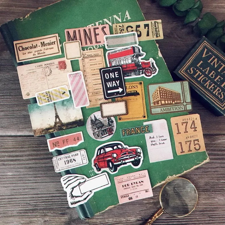 Vintage Travel Ticket Stickers – Journal & Scrapbook Pack for TN Diaries & Albums