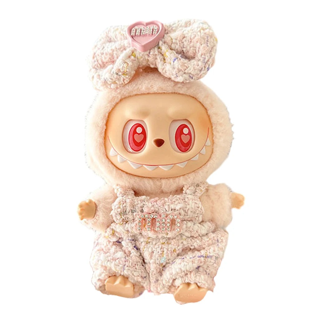 Mini Labubu Doll Clothes – 17cm Kpop Overalls Outfit (Clothes Only)