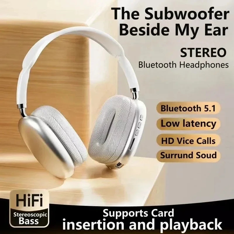 Bluetooth 5.0 Headphone Wireless Headset With Mic Noise Cancelling