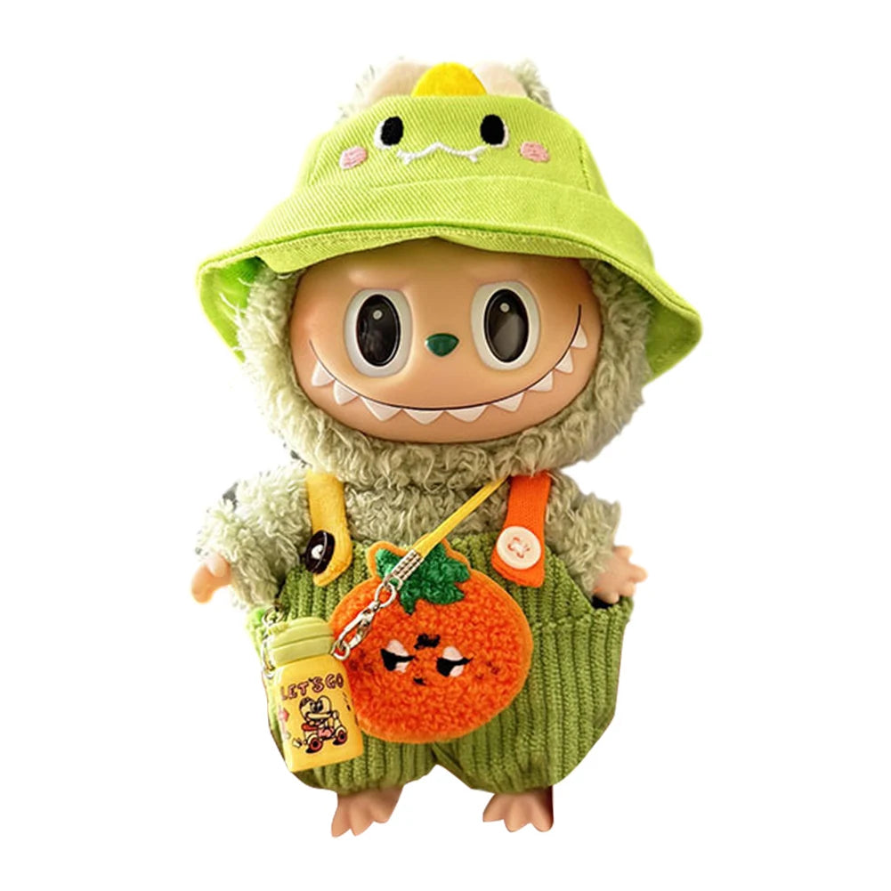 Mini Labubu Doll Clothes – 17cm Kpop Overalls Outfit (Clothes Only)