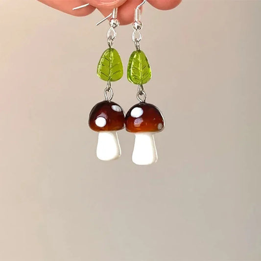 Mystical Boho Mushroom Dangle Earrings –Trending Handmade Jewelry