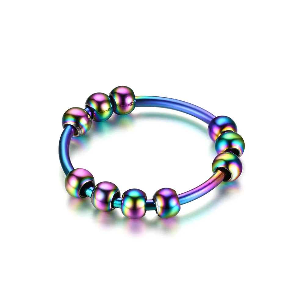 Fidget Spinner Ring for Stress Relief – Gold Stainless Steel, Men & Women