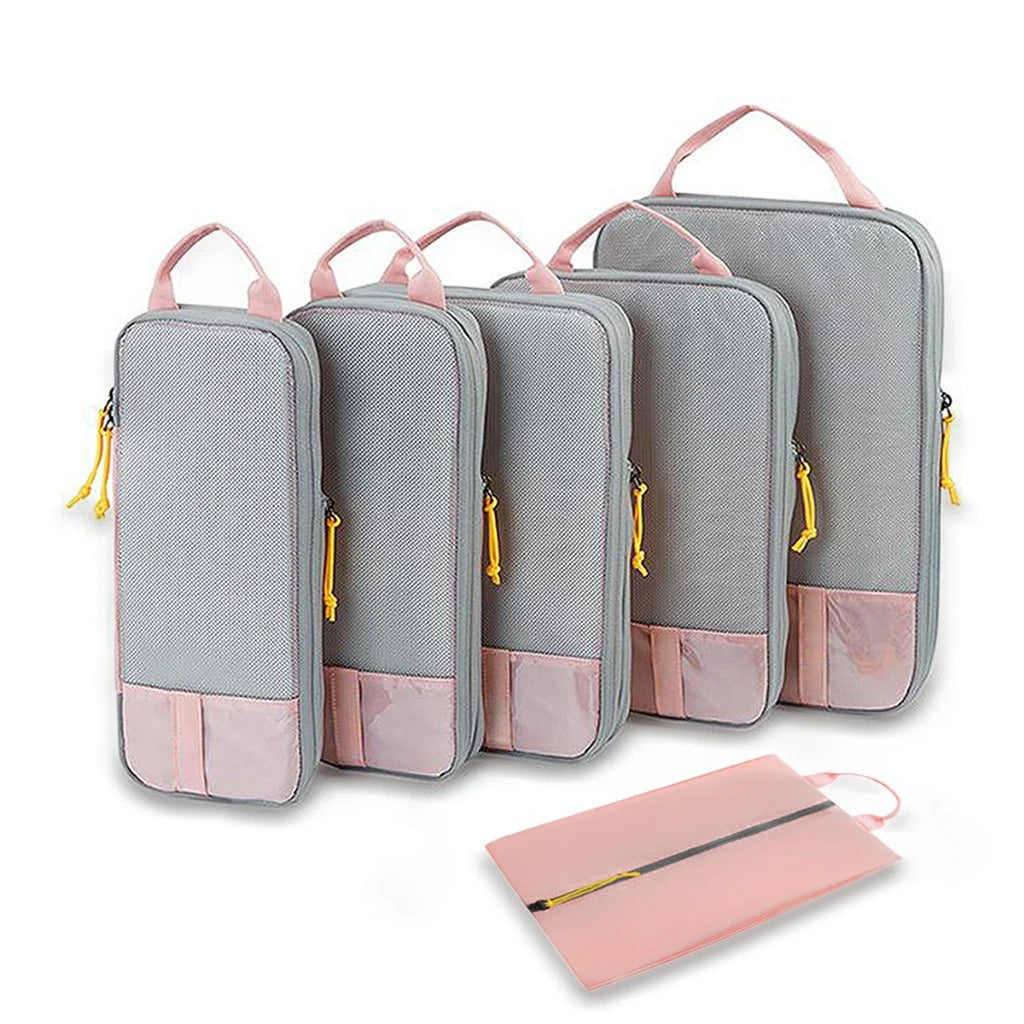 4-Piece Travel Compression Packing Cubes – Luggage Organizer Set for Efficient Travel Storage