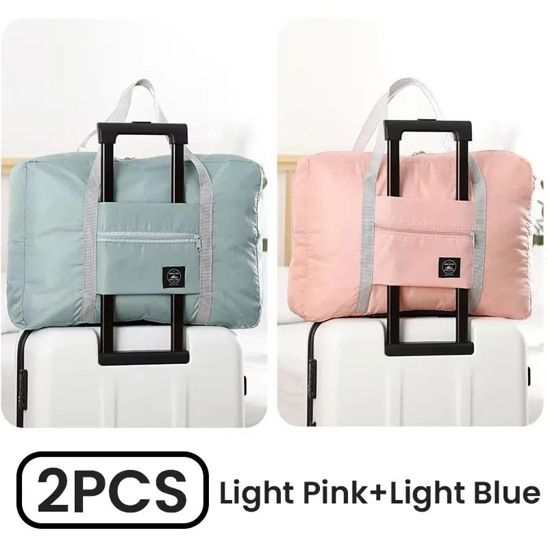 2-Piece Folding Travel Bag Set – Carry-On, Gym, Overnight