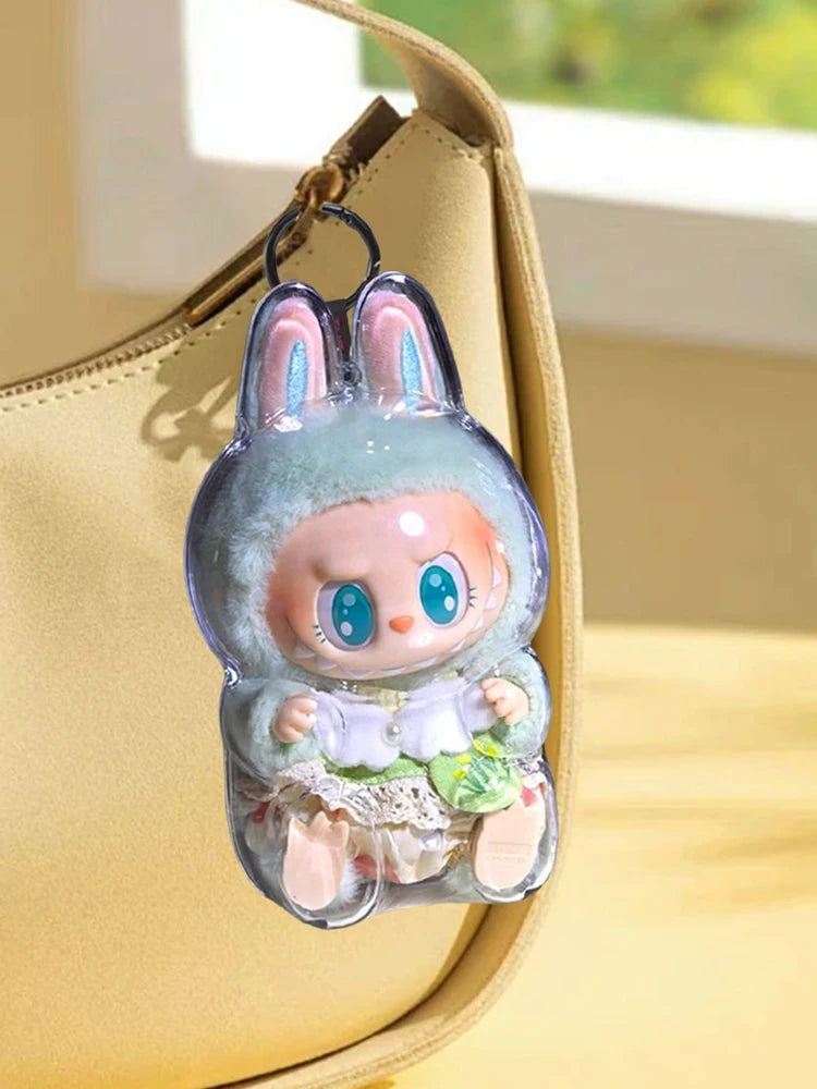 Cute Labubu Display Case – Clear Cover for Plush Party Dolls!