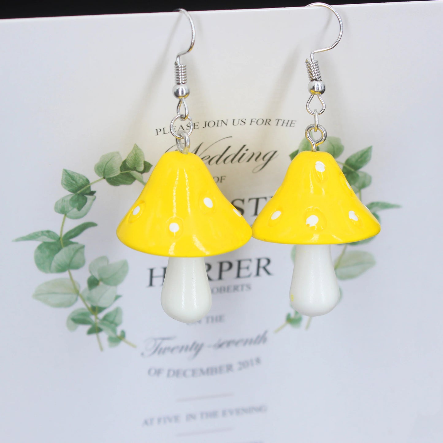 Colorful Acrylic Mushroom Drop Earrings – Cute Jewelry Gift for Girls & Women