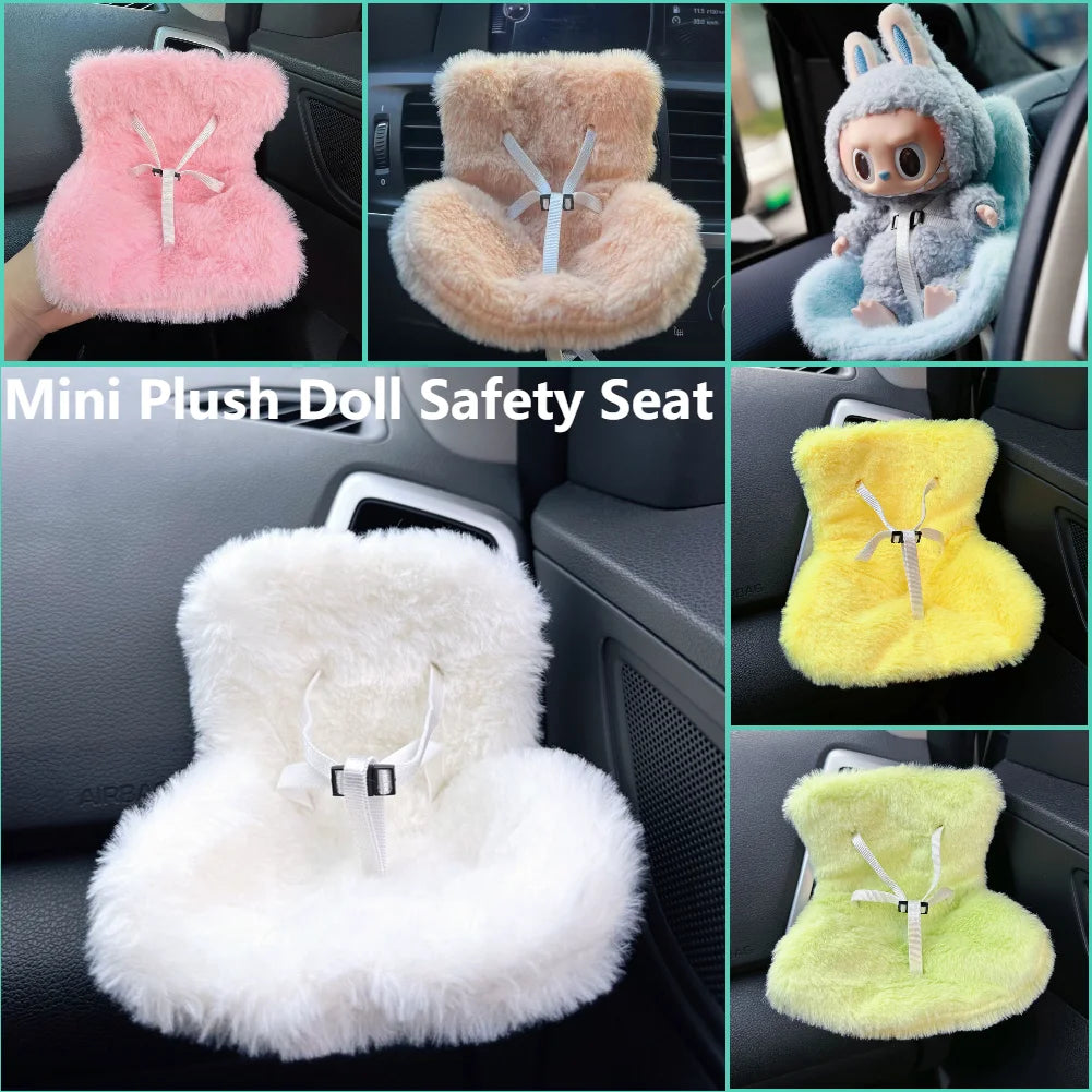 Mini Kawaii Labubu Plush Car Seat Decor – Cute Kpop Style