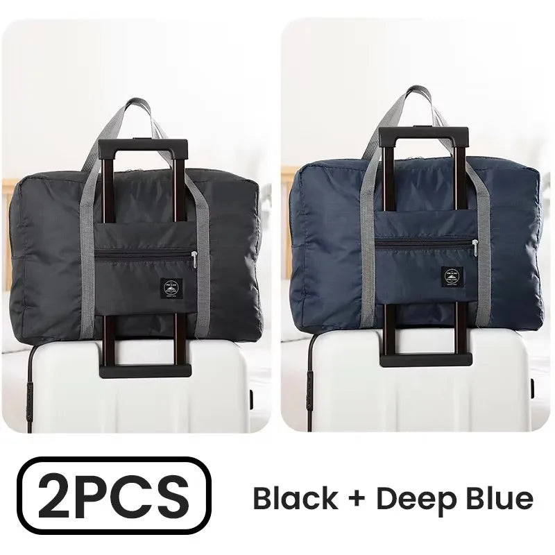 2-Piece Folding Travel Bag Set – Carry-On, Gym, Overnight