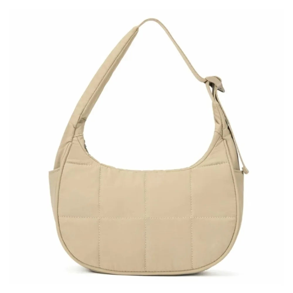 Trendy Puffer Nylon Shoulder Bag – Waterproof, Large-Capacity Underarm Tote