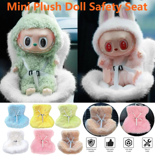 Mini Kawaii Labubu Plush Car Seat Decor – Cute Kpop Style