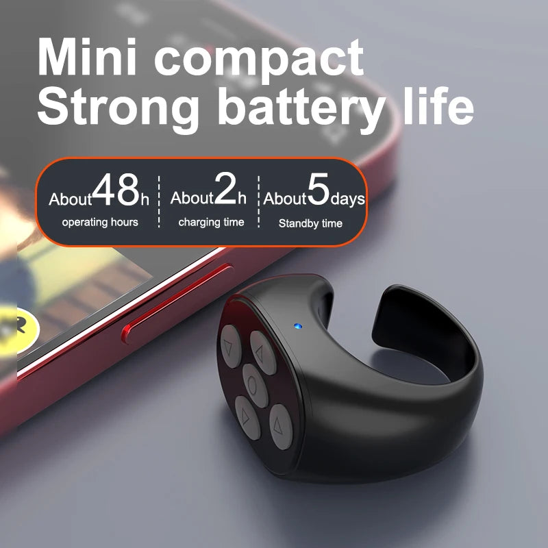 Wireless Bluetooth Selfie/Scroll Ring Remote – Perfect for Travel & TikTok