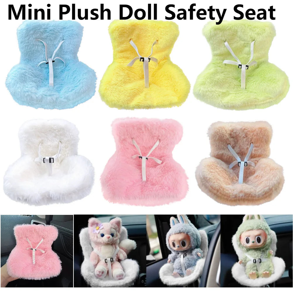 Mini Kawaii Labubu Plush Car Seat Decor – Cute Kpop Style