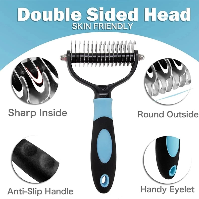 Dog & Cat Grooming Brush – Removes Loose Hair & Undercoat