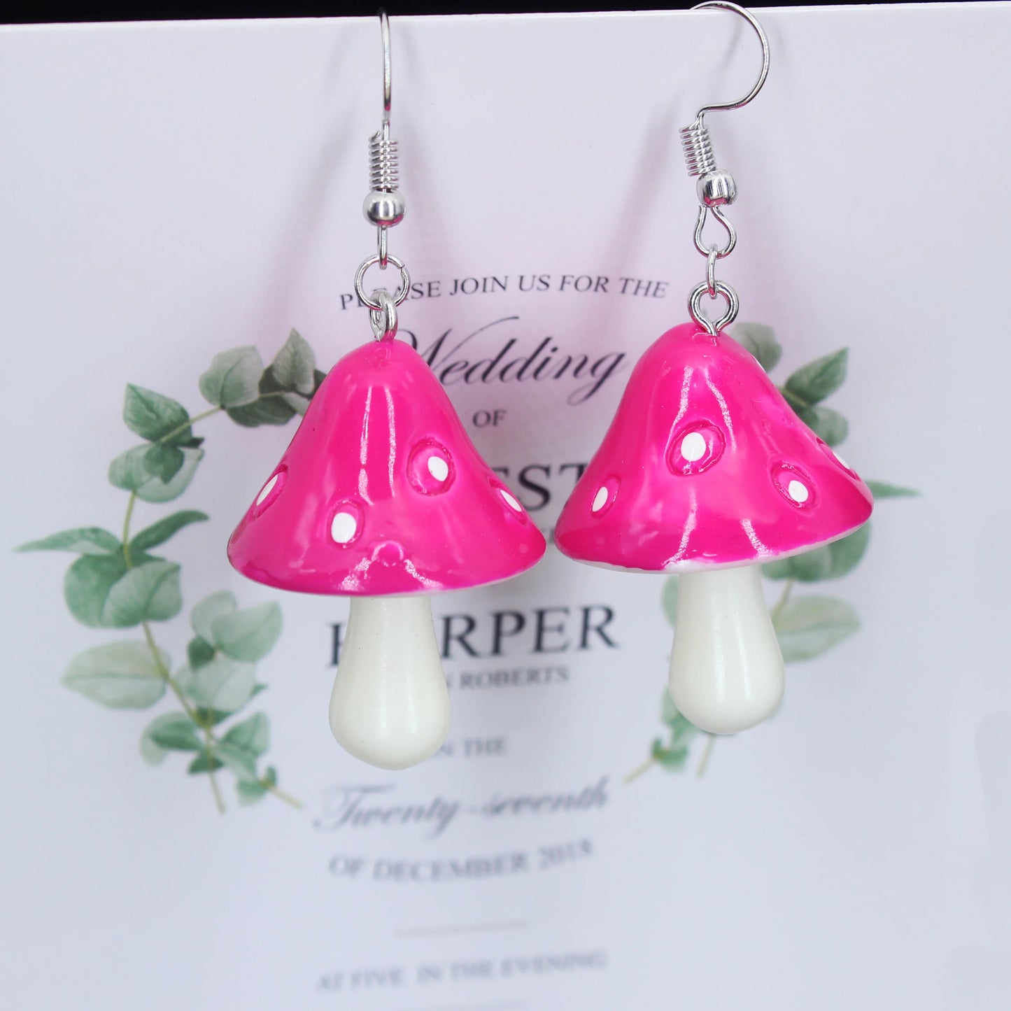 Colorful Acrylic Mushroom Drop Earrings – Cute Jewelry Gift for Girls & Women