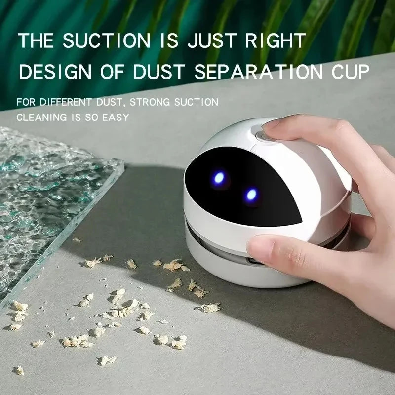Mini Handheld Desk Vacuum – USB Rechargeable & Cordless Cleaner for Crumbs, Dust & Keyboards