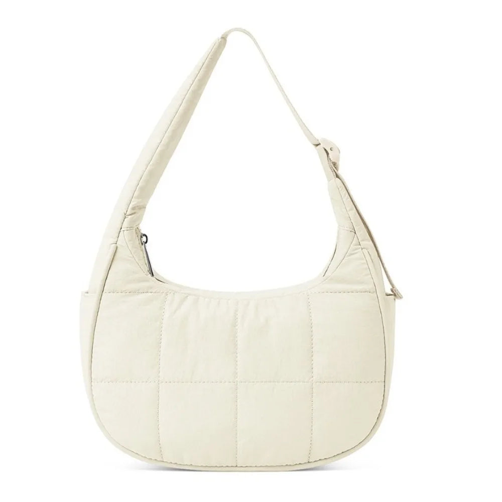 Trendy Puffer Nylon Shoulder Bag – Waterproof, Large-Capacity Underarm Tote