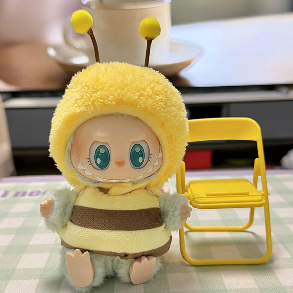 Mini Labubu Doll Clothes – 17cm Kpop Overalls Outfit (Clothes Only)