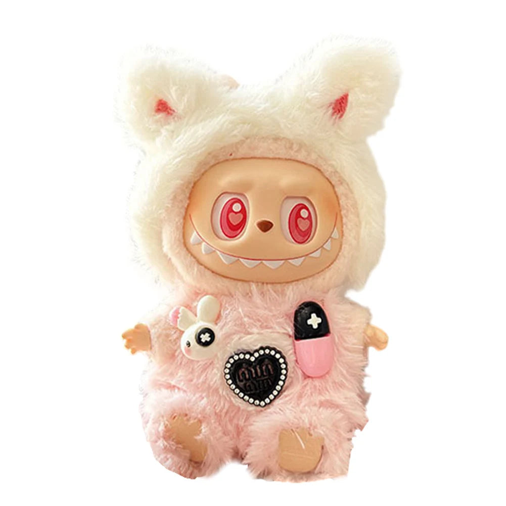 Mini Labubu Doll Clothes – 17cm Kpop Overalls Outfit (Clothes Only)