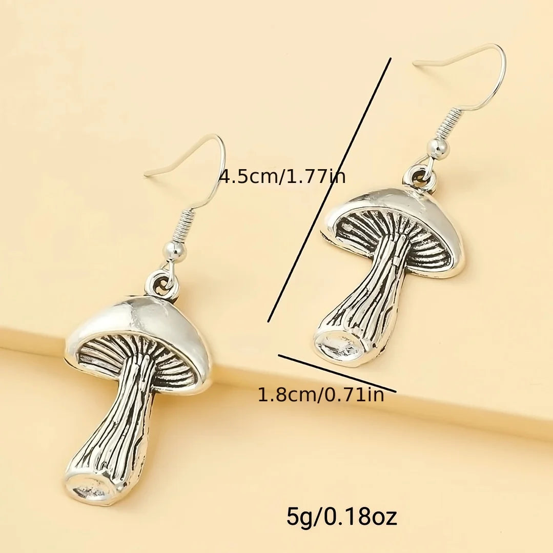 Vintage Mushroom Drop Earrings – Nature-Inspired Jewelry for Women & Plant Lovers