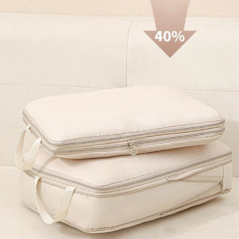 4-Piece Travel Compression Packing Cubes – Luggage Organizer Set for Efficient Travel Storage