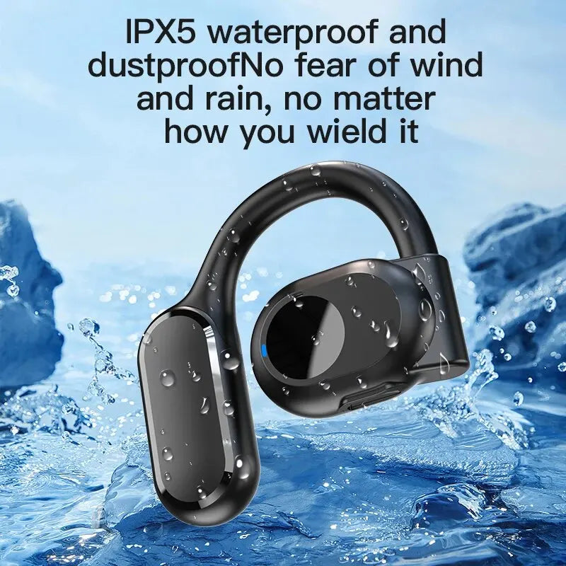Wireless Bone Conduction Bluetooth Headphones – Noise-Canceling Headset with Mic for Driving & Hands-Free Calls