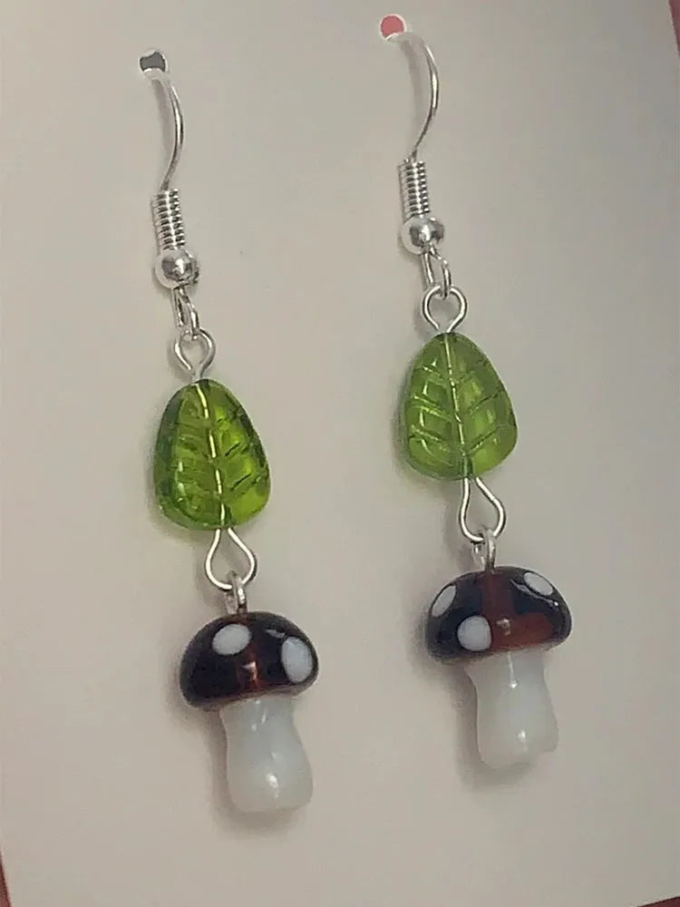 Mystical Boho Mushroom Dangle Earrings –Trending Handmade Jewelry