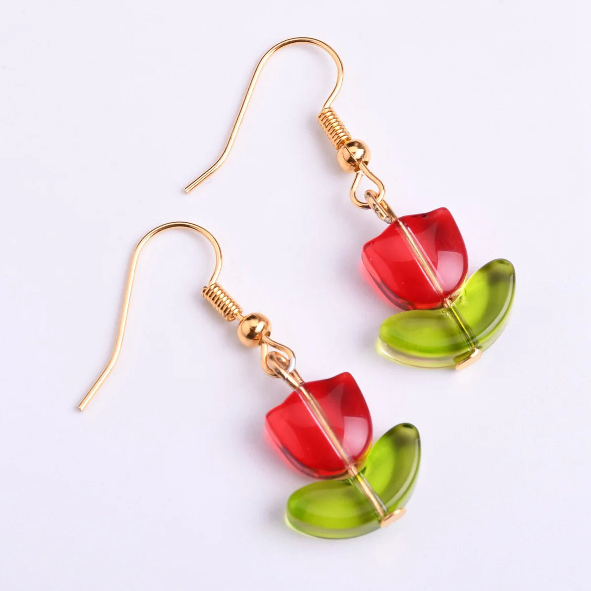 Handcrafted Flower Dangle Earrings – Glass & Metal Design