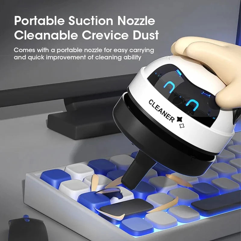 Mini Handheld Desk Vacuum – USB Rechargeable & Cordless Cleaner for Crumbs, Dust & Keyboards