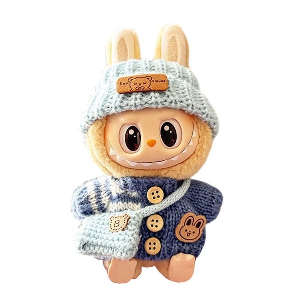 Mini Labubu Doll Clothes – 17cm Kpop Overalls Outfit (Clothes Only)