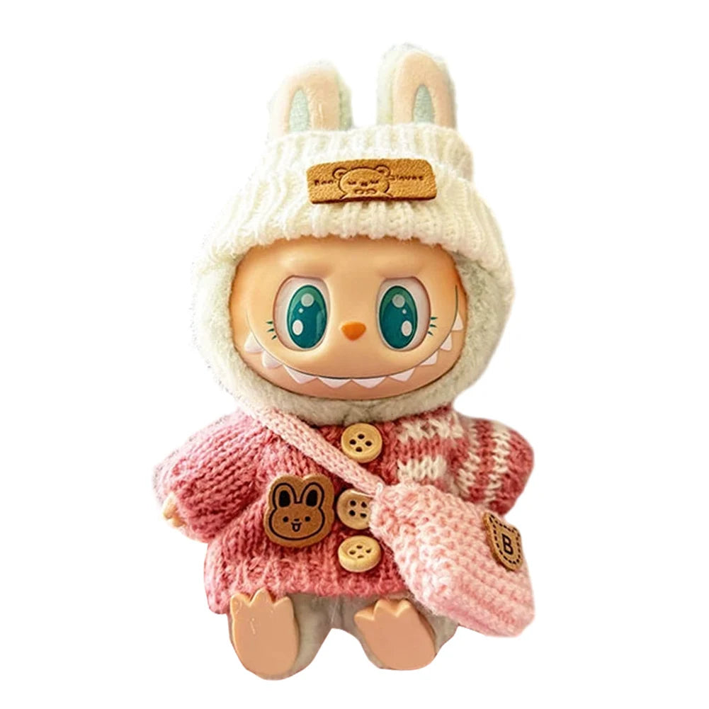 Mini Labubu Doll Clothes – 17cm Kpop Overalls Outfit (Clothes Only)