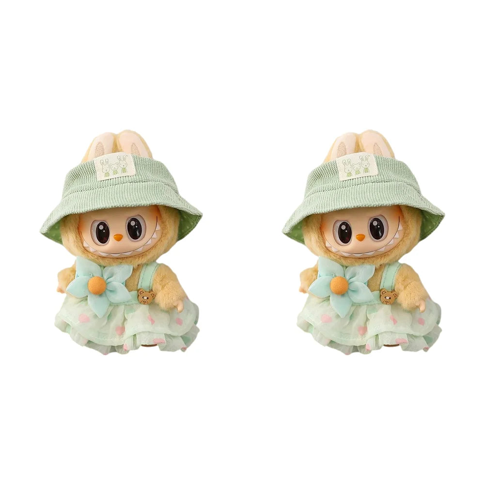 Mini Labubu-Inspired Outfit – Bear Dress & Pleated Skirt (not popmart)