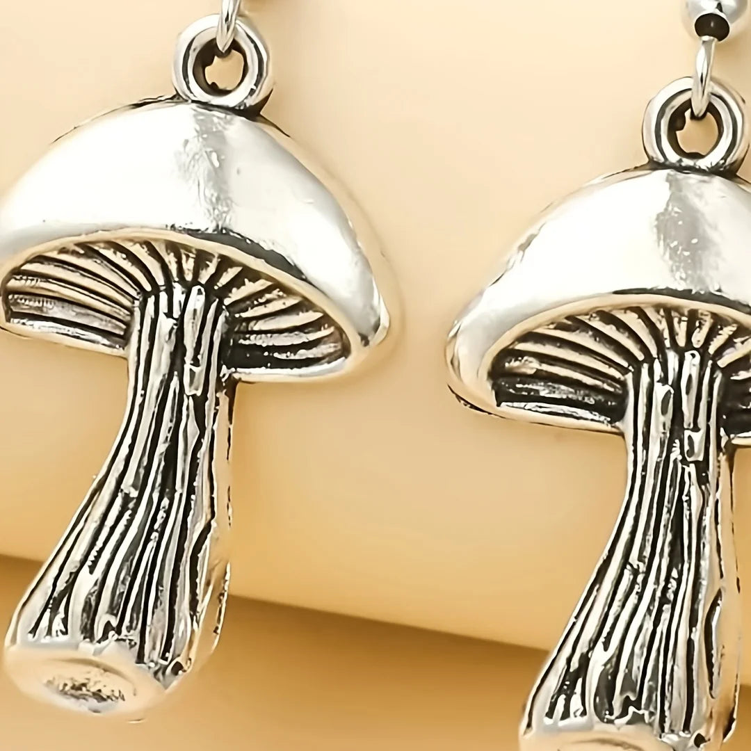 Vintage Mushroom Drop Earrings – Nature-Inspired Jewelry for Women & Plant Lovers