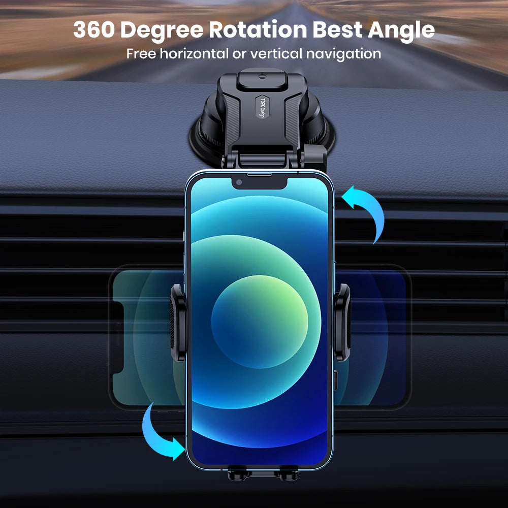 Universal Gravity Car Phone Mount by TOPK – Fits iPhone & Samsung