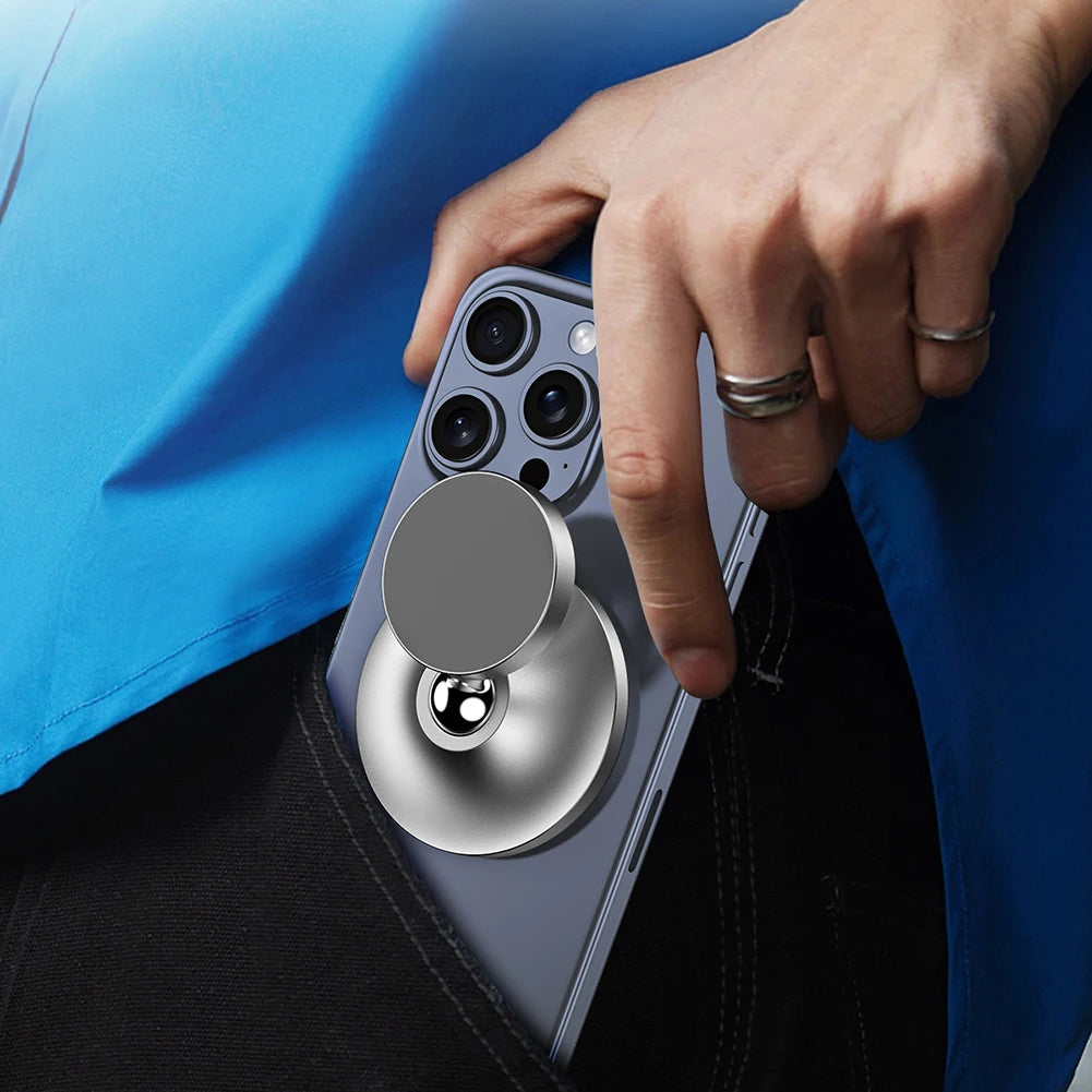 Double-Sided Magnetic Phone Holder – Alloy Base Gym Mount for MagSafe iPhone 12/13/14/15 Series