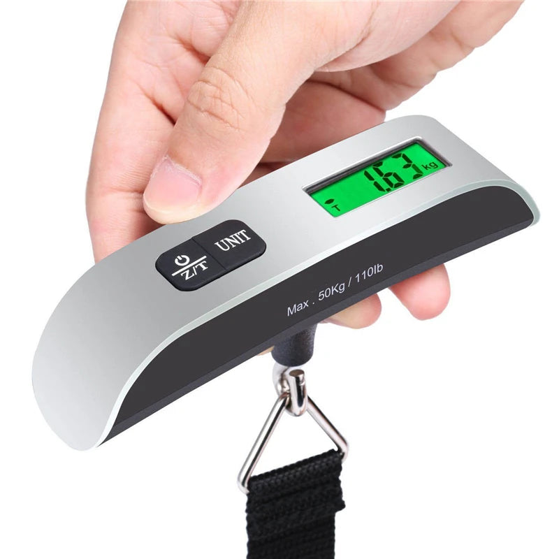 Portable Digital Luggage Scale – LCD Display, 110lb/50kg Hanging Baggage Weigher for Travel