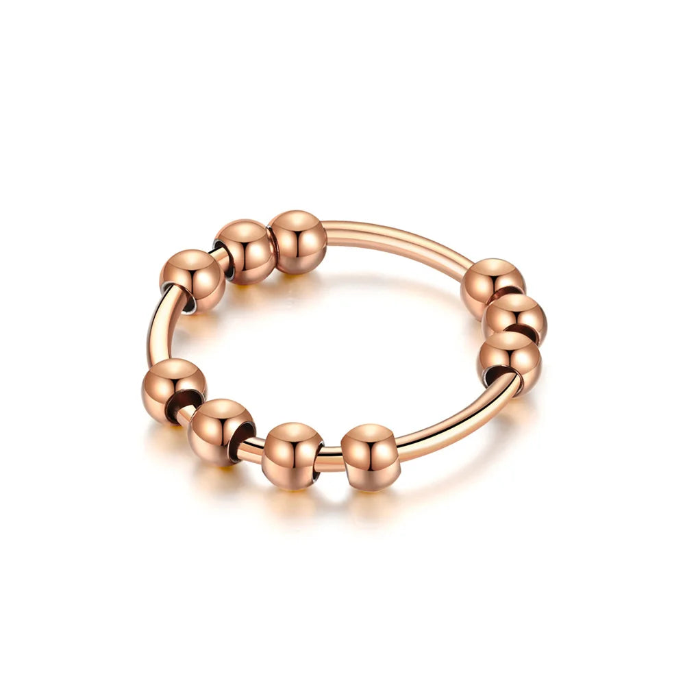 Fidget Spinner Ring for Stress Relief – Gold Stainless Steel, Men & Women