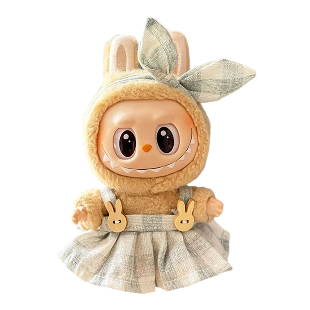 Mini Labubu Doll Clothes – 17cm Kpop Overalls Outfit (Clothes Only)