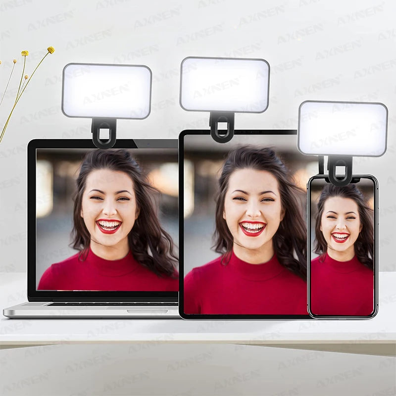 Portable Selfie Light – 3-Color Adjustable Fill Light for Phones & Laptops