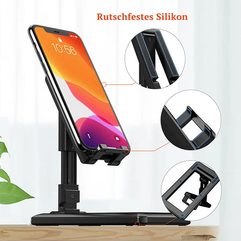 Universal Foldable Phone Stand – Adjustable Desktop Holder for iPhone, Samsung, Huawei & More