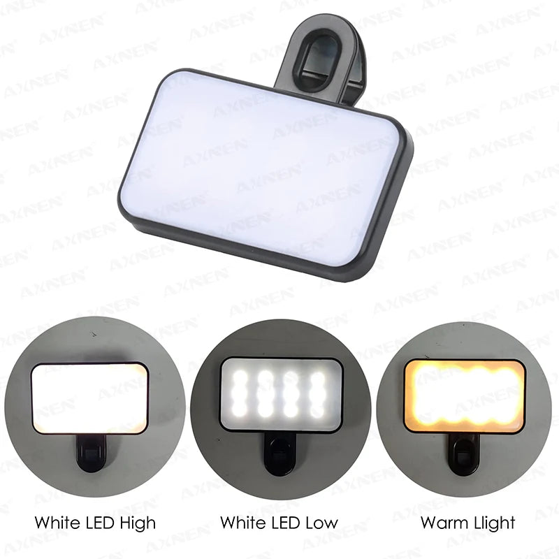 Portable Selfie Light – 3-Color Adjustable Fill Light for Phones & Laptops