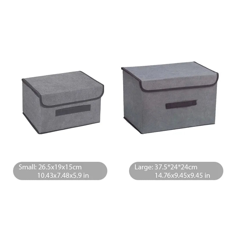 Foldable Gray Non-Woven Storage Box – Organizer for Clothes, Underwear, Toys, and Home Essentials