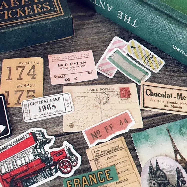 Vintage Travel Ticket Stickers – Journal & Scrapbook Pack for TN Diaries & Albums