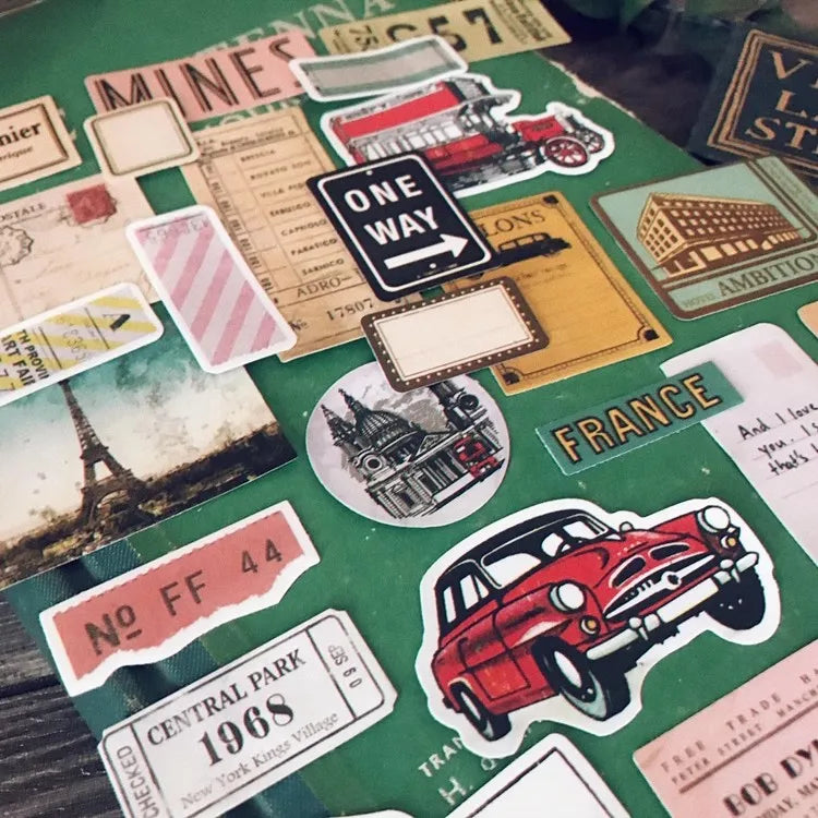 Vintage Travel Ticket Stickers – Journal & Scrapbook Pack for TN Diaries & Albums