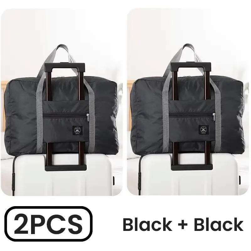 2-Piece Folding Travel Bag Set – Carry-On, Gym, Overnight