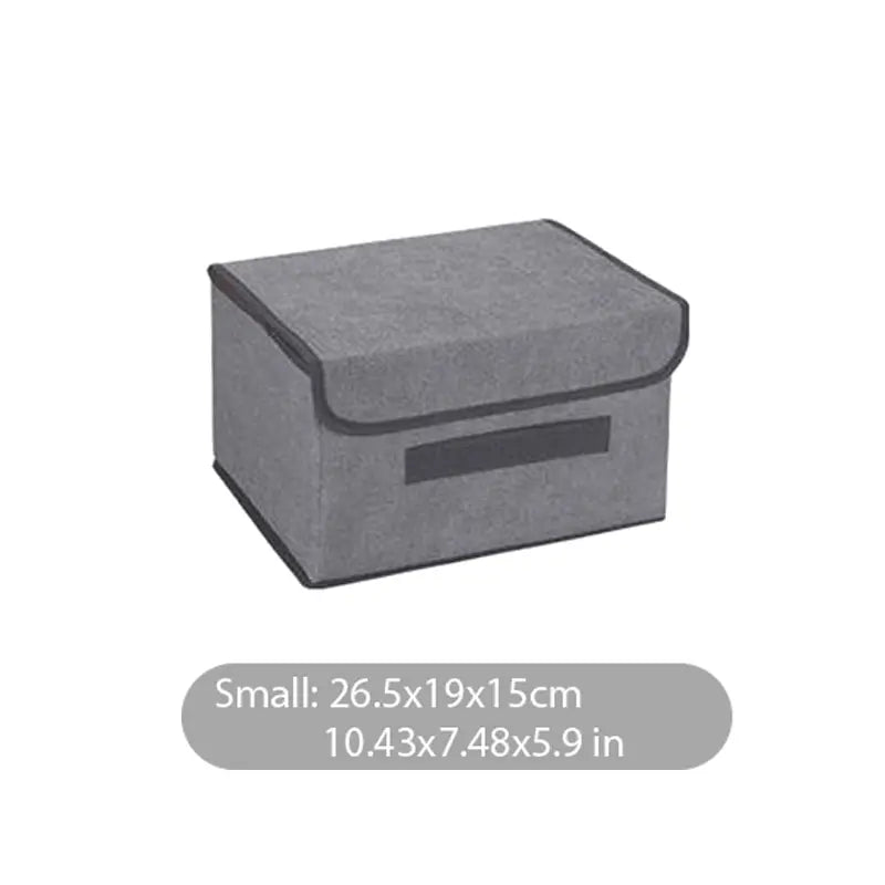 Foldable Gray Non-Woven Storage Box – Organizer for Clothes, Underwear, Toys, and Home Essentials