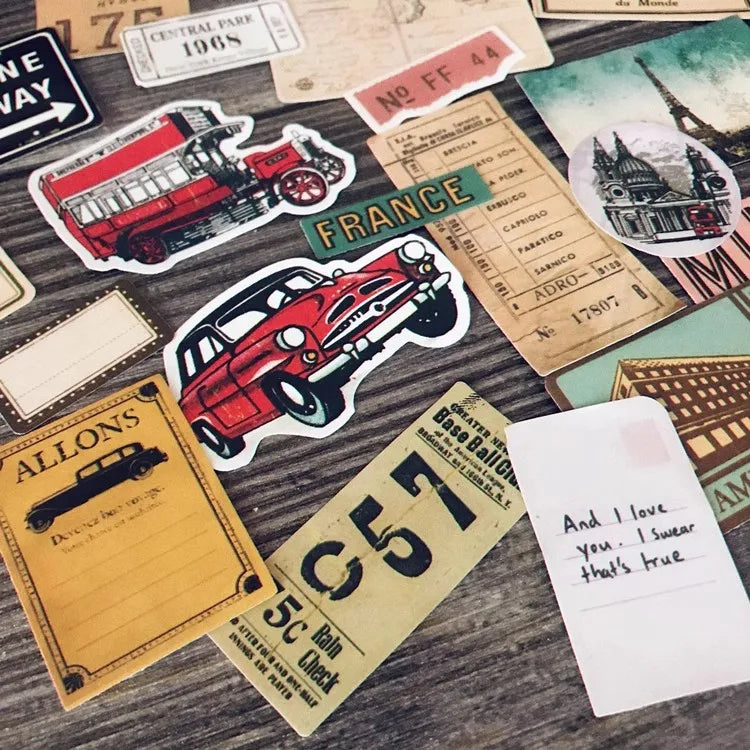 Vintage Travel Ticket Stickers – Journal & Scrapbook Pack for TN Diaries & Albums