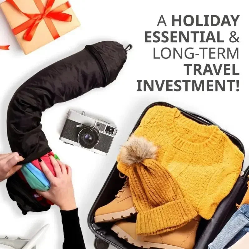 Fillable Travel Pillowcase & Organizer – Carry-On Airplane Cushion & Storage Bag in One