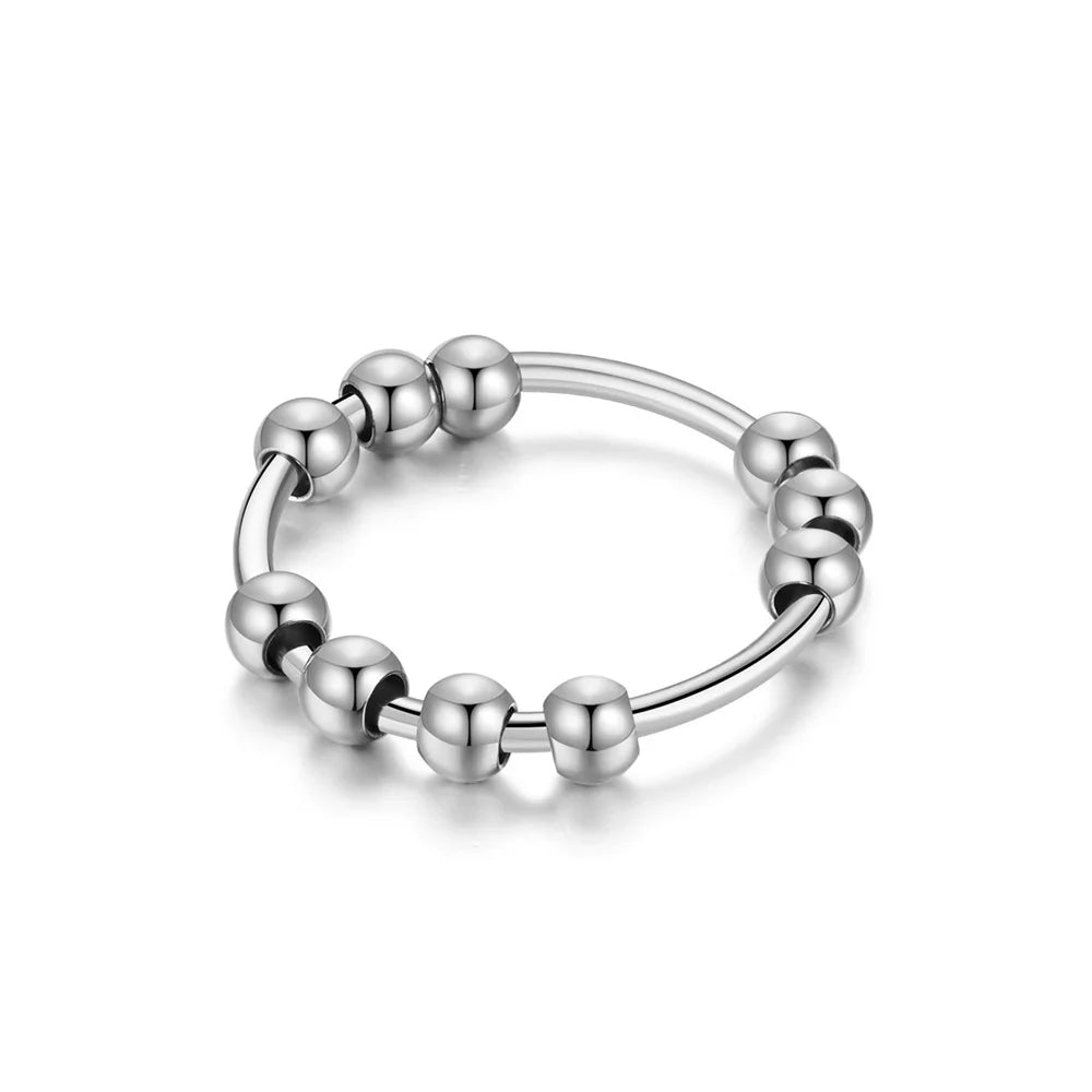 Fidget Spinner Ring for Stress Relief – Gold Stainless Steel, Men & Women