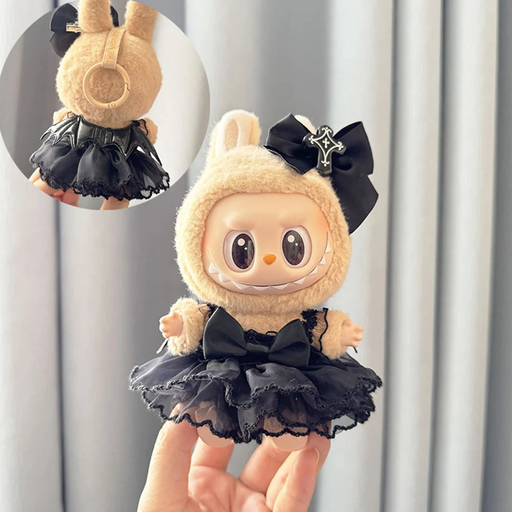 Mini Labubu Doll Clothes – 17cm Kpop Overalls Outfit (Clothes Only)